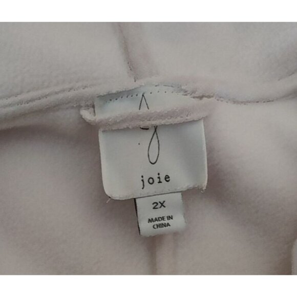 Joie Women's 2X Open-Front Sherpa Hooded Cardigan Jacket Pockets Cream Cozy Warm - Picture 7 of 12